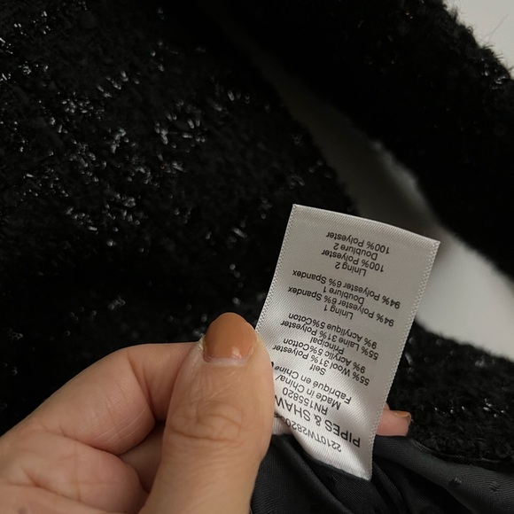 Veronica Beard Kenai Sparkly Boucle Tweed Mini Dress Black Faux Pearl Buttons - Picture 7 of 9